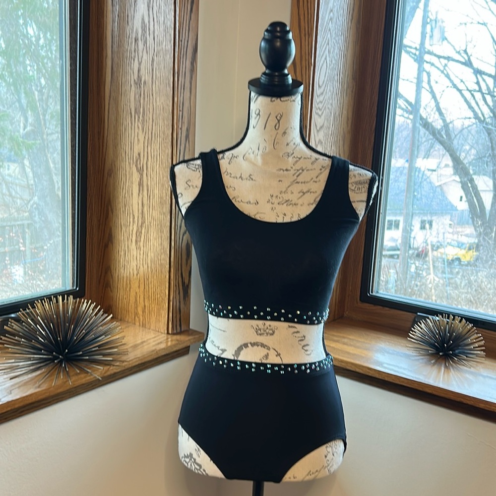 Capezio 2 piece Black Leotard Costume Size Small Adult